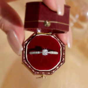 S925 Silver Embedded Moissanite 30 Points Simple Fashion Ring for Women out New Korean Style Jewelry Accessories