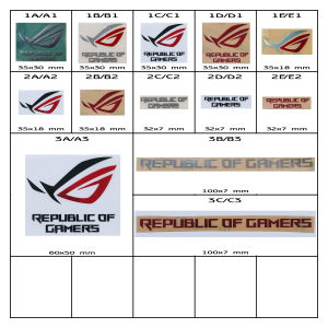 Stiker Logo Asus ROG Republic of Gamers Logam