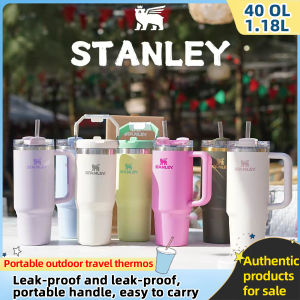 STANLEY Handheld feature magic insulated Water Bottle with straw 40oz (1.18L) Convenient feature vacuum sports drink cup essential for outdoor travel