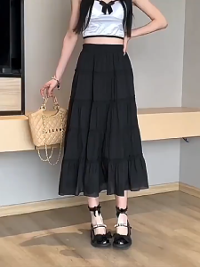 💥[Q107] Chân váy MAXI TƠ VOAN 2 LỚP 5 TẦNG mềm mại lưng chun có lót trong dễ phối đồ - L2M