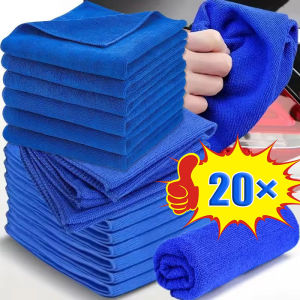 【Pphha】20Pcs Microfiber Towel Car Wash Drying Towel Powerful Absorbent Cleaning Cloth Motorcycle Auto Detailing Polishing Tool