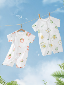 AIBEIDILA | Newborn Infant Summer Lightweight 100% Cotton Short Sleeve Bodysuit