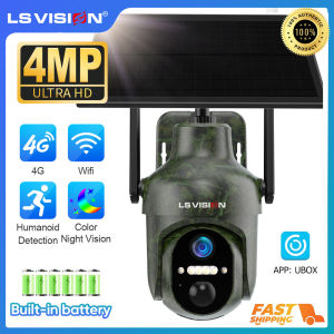 LS VISION UBox 4MP WIFI/4G Security PTZ Solar CCTV Camera Wireless Outdoor IP66 Alert Intelligent Trail Camera Night Vision Two-Way Voice Intercom Motion Detection Wildlifei IP Cameras