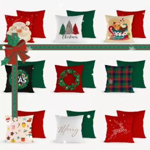 หมอนอิง หมอนอิงโซฟา หมอน หมอนโรงเเรม ลายโทนคริสต์มาส Christmas ราคาชุดเทียบกัน สวยน่ารัก ของขวัญ ของฝาก GIFT หมอนพิงหลัง หมอนหนุน