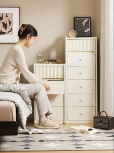 YUANSHI YUANSU | Cream Style Wooden Drawer Cabinet