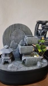 น้ำล้นตั้งโต๊ะ เสริมฮวงจุ้ย 4 แบบ สีธรรมชาติ พร้อมของขวัญมงคล รุ่นสวนญี่ปุ่น