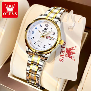 OLEVS Jam Tangan Wanita Elegan Terbaru 2024 Anti Air Import Besi Tahan Karat Kalender Bercahaya Jam Tangan Cewek Aesthetic