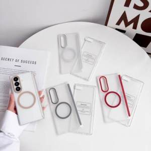 szhaiyu | For Samsung Galaxy Z Fold 8 Ultra Z Fold 8 7 6 5 Frosted Semi-Transparent Case For Magsafe With Hinge Folding Shockproof Cover