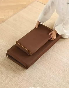 Coconut Fiber Foldable Meditation Cushion with Zip Washable Cover