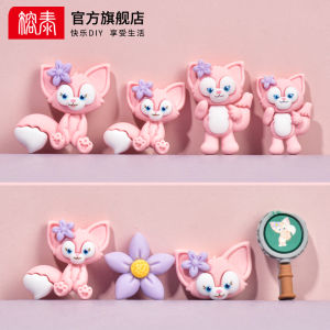 Pink Fox Resin Mobile Phone Case DIY Hair Clip Material Kit Handmade Creamy Glue Craft Accessories Fashion Jewelry Parts