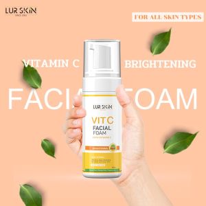 LUR SKIN Vitamin C Facial Foam 150 ml. โฟมล้างหน้าวิตามินซี ผิวหน้ากระจ่างใส สะอาด เนียนนูม ไม่แห้งตึง ปกป้องผิวจากมลภาวะ ( ซื้อ 1 แถม 1 )