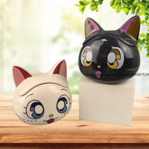Cute Cool Cat Ceramic Cup with Lid Water Cup Creative Super Cute Cartoon Mug Birthday Gift