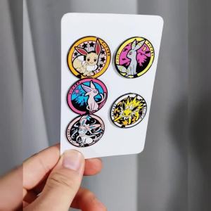 Bandai | Eeveelutions Enamel Pins Set 9Pcs Cute Eevee Family Metal Brooches Cartoon Anime Lapel Pins for Backpack Clothing Decor