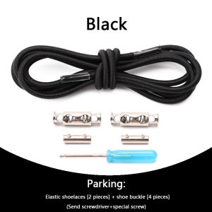 1 Pair No Tie Shoelaces For Sneakers Elastic Shoelace Metal Spring Lock Man And Woman Shoe Accessories Lazy Shoe Laces 100cm
