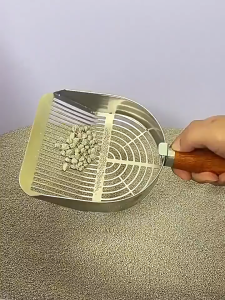 AP AIMAYAPET Carbon Steel Cat Litter Scoop Wooden Handle Cat Toilet Cat Litter Shovel Penyedok Pasir Kucing 猫砂铲