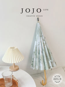 Strengthened Large Size 16 Bone Wood Bend Long Handle Umbrella New Chinese Style Mr. Grocery JOJOS L. PD. Home Daily Use