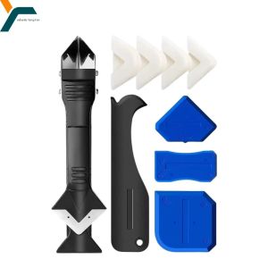 9 In 1 มัลติฟังก์ชั่กาว Remover มีดกาวเครื่องมือ Coner ซิลิโคน Scraper มุมความงามรอยแยก Spatula เครื่องมือ Grout Scraper Kit