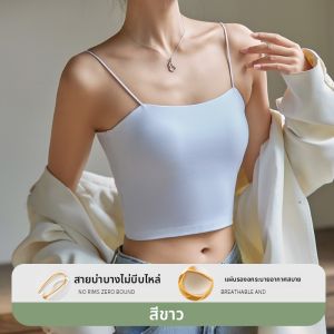 MiiOW | เสื้อกั๊กสายเดี่ยวบางสำหรับผู้หญิงในฤดูร้อน 2025 พร้อมแผ่นเสริมหน้าอก เสื้อชั้นในแบบสวมใส่ได้ด้านนอก ดีไซน์หลังสวยงาม
