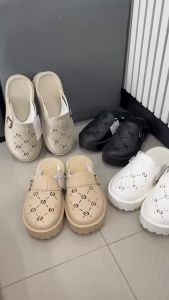 K รองเท้าหัวปิด รองเท้าแฟชั่น รองเท้าเปิดส้น CO-COE002 สี เบจ ควันบุรี่ ขาว ดำ ขนาด 36-40