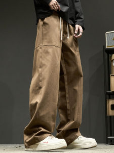 Quần Ống Đứng Cotton Nguyên Chất Cho namSZON Quần Ống Rộng Phong Cách Đường Phố Mỹ Quần Công Sở Thời Trang Xuân 2025