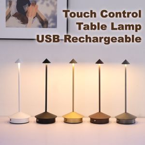 Rechargeable LED Wireless Cordless Table Desk Night Bedside Lamps Touch Sensor Decoracion Lamp for Restaurants Hotel Bedroom Bar
