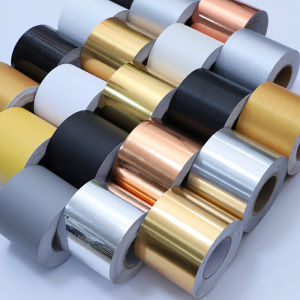 Giấy Dán Tường Chân Tường Dày Dặn Giấy Dán Màu Kim Loại Giả Khung Cửa Kính Khung Tranh Dán Trang Trí Tân Trang Hợp Kim Nhôm Thép Không Gỉ