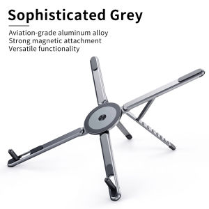 DANYCASE | Portable Magnetic Phone Holder & Selfie Stick 3-in-1 Foldable Tripod Stand Aluminum for iPhone iPad Tablet Laptop Desktop Use