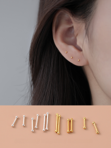 Lane South 999 Pure Silver Earrings for Women Minimalist Sleep-friendly Ear Studs Summer Accessory for Men and Women