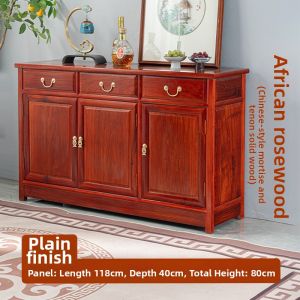 Lush age | Solid African Rosewood Traditional Chinese Style Mortise and Tenon Sideboard Cabinet
