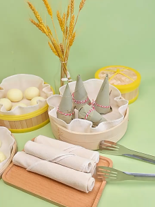 【 In Stock 】Non-Stick Steamer Liner Square Cotton Steamer Cloth Food Grade Suitable for Bread Ladu and Food Kitchenware Utensils Cookware Kain Pengukus蒸笼布