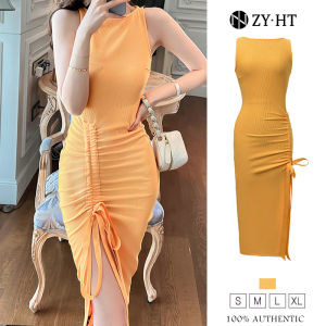 ZYHT ล้างสต๊อก ใช้คูปอง 299บาท เดรสผู้หญิง เดรสสีส้ม เดรสรัดรูป เดรสแขนกุด เดรสออกงาน เดรสไปงานแต่ง เดรสเซ็กซี่ เดรสเกาหลี ชุดออกงาน ชูดราตรี EraVogue 10118