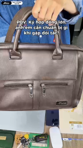 Cặp Công Sở Da Cao Cấp Xbags Lavish XB4301 Màu Nâu Chống Nước Chống Sốc Đựng Laptop 14 Inch Sang Trọng Đẳng Cấp Doanh Nhân!