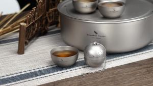Boundless Voyage Titanium Tea Ball Infuser with Extended Chain Tea Strainer Mug Ti3207D