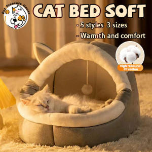 Pet Cat Beds dog beds comfy Half surrounded cat nest Removable water washable Pets house Deep Sleep Indoor Cave Nest