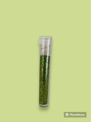Glitters Metallic for Arts and Crafts Scrapbook Design - Clear tubes with metallic glitter in black blue orange green purple red gold silver - Ideal for scrapbooking and craft projects.