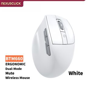 NexusClick Vertical Ergonomic Multi-Device Wireless MouseSilent Click Rechargeable Adjustable DPI Portable Office Computer Mice