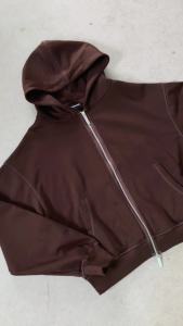 Nhập LAZFASHION88 giảm 20% đơn 149k - Áo Khoác Hoodie DAPPERANDMORE Form Boxy Uniform Zipped Vải Nỉ Chân Cua 100% Cotton 450GSM - Brown