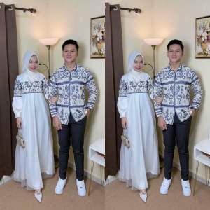 RANIA COUPLE TENUN WHITE SUMBA - DRESS TENUN KONDANGAN TERBARU