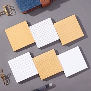 ezstationery Ready Stock Kraft / White Sticky Note Memo Minimalist Craft Stick On Notes Student Stationery School Office Supplies