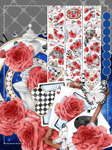 Lapda Creative Fantasy Floral Decorative Tape DIY Journal Sticker Chessboard Rose Design Paper Crafts Adhesive Tape