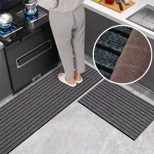 Kitchen Floor Mat Bedroom Living Room Long Bedside Area Rug Hallway Striped Brush Carpet Anti Slip Bathroom Entrance Doormat