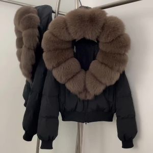 Reality Fur Jacket Women Winter Down Coat with Hood Womens Clothing Trend 2025 Parka Natural Fur Womens Demi-season Jacket
