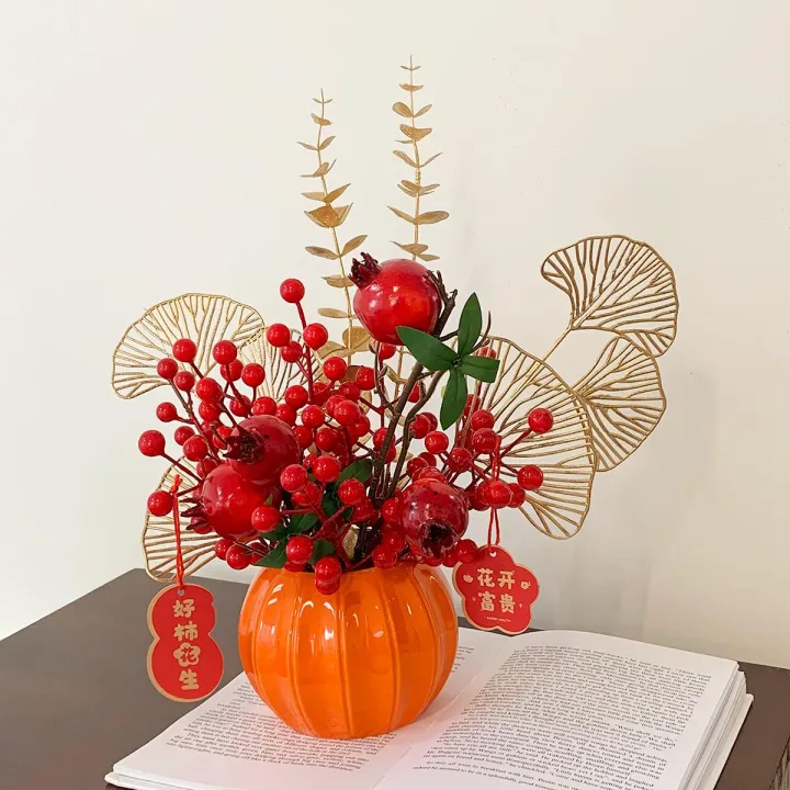 Trái Cây May Mắn Trái Dâu Tây Giả Trang Trí Nhà Mới Phòng Khách Bó Hoa ...