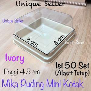 [Isi50] Mika Mooncake Mooncrispy Kue Bulan Mochi Ichigo Daifuku / Mika Puding Mini Kotak 8x8x4.5 cm / Tray Mika Puding Jelly Mini Kotak 8 cm Coklat Pink Putih Biru / Mika Bakpau Bakpao Mini Bun / Tray Mika Mochi Ichigo Daifuku Warna Warni Biru Putih Pink