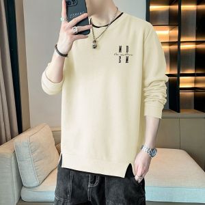 ROMON | Áo hoodie in họa tiết giả hai mảnh rộng rãi thường ngày cổ tròn dài tay thời trang thu đông mới về thương hiệu quần áo nam