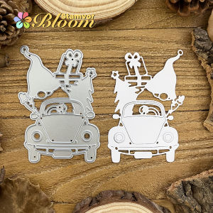 Christmas Gifts Truck Car Happy Gnome Metal Cutting Dies Scrapbooking Decorative Embossing