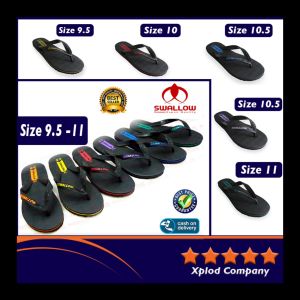 (ALL Varian) Sandal Jepit Swallow Hitam Black Pearl Sendal Pria dan Wanita Swallow Black M02