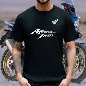 Honda | Honda Mens and Womens T-shirt Honda Africa Twin Logo Summer Motorcycle Tee Racing Short-sleeved Spring Cycling Off-road Top