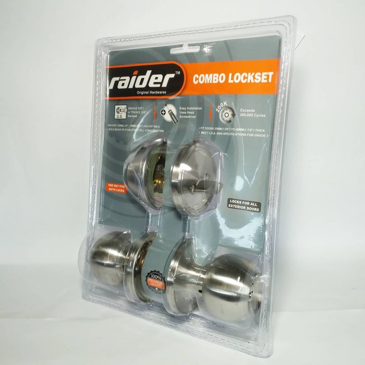 Raider Combo Stainless Door Lockset and Deadbolt twist type 6871ss ...