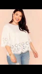 Baju Atasan Blus Blouse Putih Wanita Jumbo Terbaru